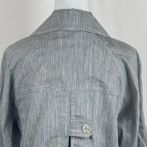 Spanner Gray Linen Blend Coastal Grandma CottageCore Jacket NWT Size 8 - Picture 5 of 10